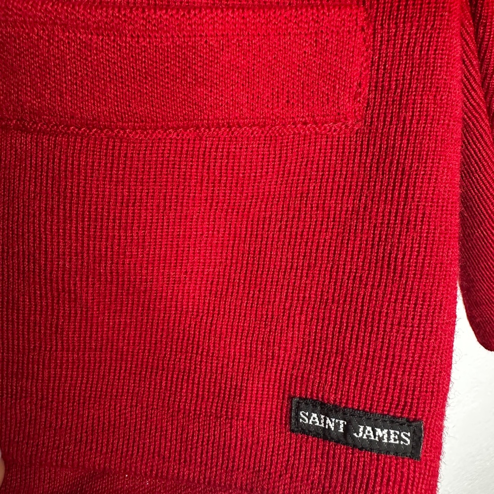 Pure wool Saint James Red Knit with Gold Button - Picture 4 of 10